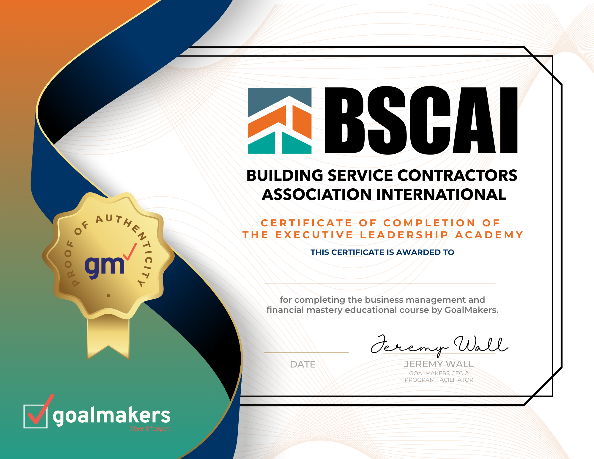 BSCAI Certificate of Completion